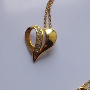 Gold Heart Pendant Necklace